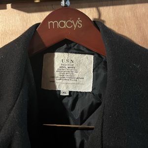 Navy pea coat jacket